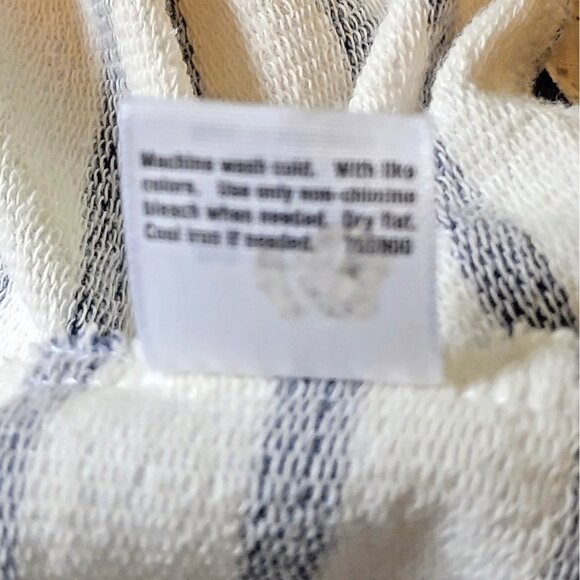 a.n.a Knit Top Multicolor Womens Size Large Striped Lace Short Sleeves - Picture 7 of 7